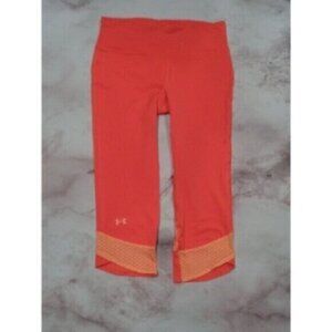 NEW Under Armour women's S (petite) orange Heatgear Capri leggings